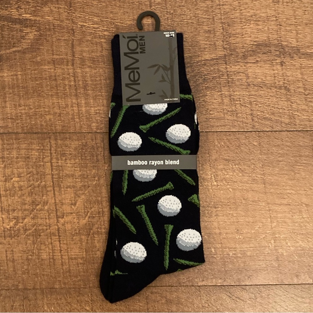 MeMoi Men's Black Novelty Golf Socks NEW w/ Tags